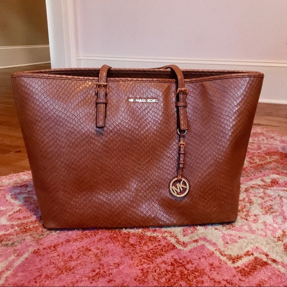 Michael Kors Jet Set Travel Tote - Brown Leather